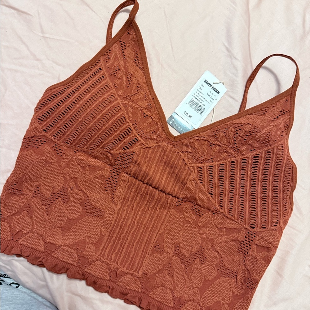 Women's Lace Bandeau in Terracotta
